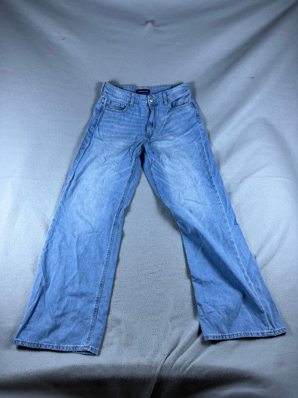 Aeropostale High Rise Wide Leg Jeans Women 32x31 Blue Light Wash Denim Y2K Skate